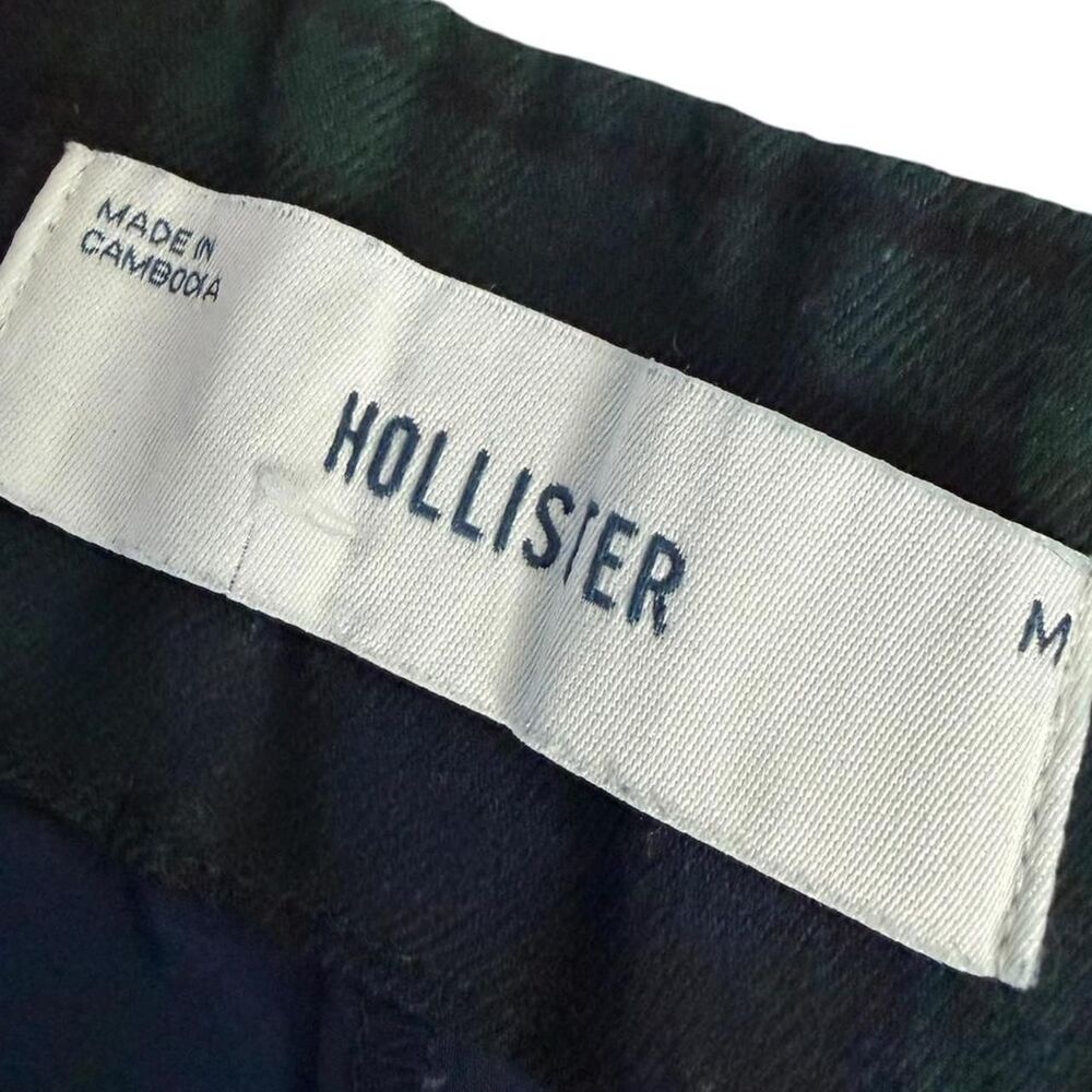 Hollister Plaid Pleated Mini Skort Dark Academia Black Watch Schoolgirl Medium - Picture 6 of 7